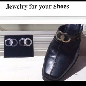 Silver Double Ring Shoe Clip Jewelry SBO4